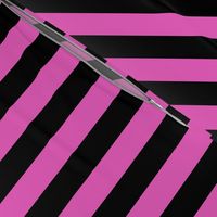 Stripes - Vertical - 1 inch (2.54cm) - Light Pink (#E95FBE) & Black (#000000)