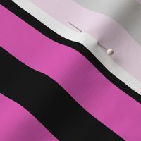 Stripes - Vertical - 1 inch (2.54cm) - Light Pink (#E95FBE) & Black (#000000)