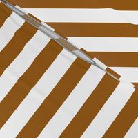 Stripes - Vertical - 1 inch (2.54cm) - Brown (#995E13) & White (#FFFFFF)