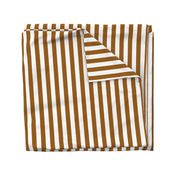 Stripes - Vertical - 1 inch (2.54cm) - Brown (#995E13) & White (#FFFFFF)