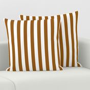 Stripes - Vertical - 1 inch (2.54cm) - Brown (#995E13) & White (#FFFFFF)