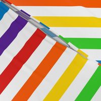 Stripes - Vertical - 1 inch (2.54cm) - Rainbow on White