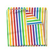 Stripes - Vertical - 1 inch (2.54cm) - Rainbow on White