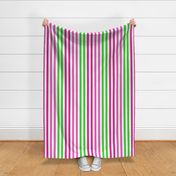 Stripes - Vertical - 1 inch (2.54cm) - Green (#3AD42D), Dark Pink (#E95FBE) & Pink (#DD2695) on White (#FFFFFF)