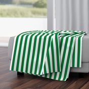 Stripes - Vertical - 1 inch (2.54cm) - Green (#00813C) & White (#FFFFFF)