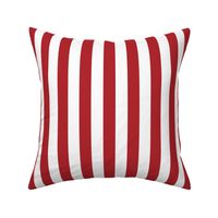 Stripes - Vertical - 1 inch (2.54cm) - Dark Red (#B1252C) & White (#FFFFFF)