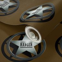 Ranger "Tin Star" Badge on Leather Brown