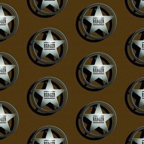 Ranger "Tin Star" Badge on Leather Brown