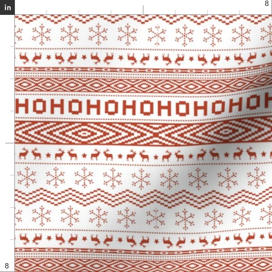 Ugly Christmas Sweater - White (Small Fabric | Spoonflower
