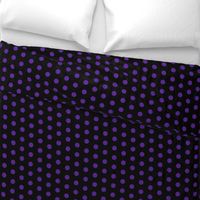  Polka Dots - 1 inch (2.54cm) - Dark Purple (#5E259B) on Black (#000000) 