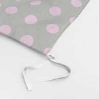  Polka Dots - 1 inch (2.54cm) - Light Pink  (#e95fbe) on Black (#000000) 