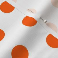 Polka Dots - 1 inch (2.54cm) - Orange (#FF5F00) on White (FFFFF)