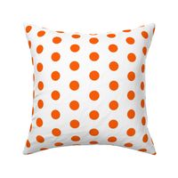 Polka Dots - 1 inch (2.54cm) - Orange (#FF5F00) on White (FFFFF)