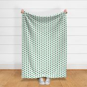 Polka Dots - 1 inch (2.54cm) - Light Green (#00813C) on White (FFFFF)