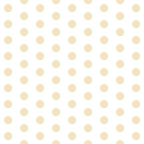 Polka Dots - 1 inch (2.54cm) - Cream (#F3E3C0) on White (FFFFF)