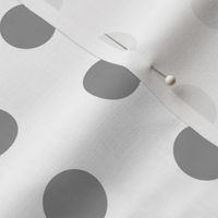 Polka Dots - 1 inch (2.54cm) - Grey (#99999A) on White (FFFFF)