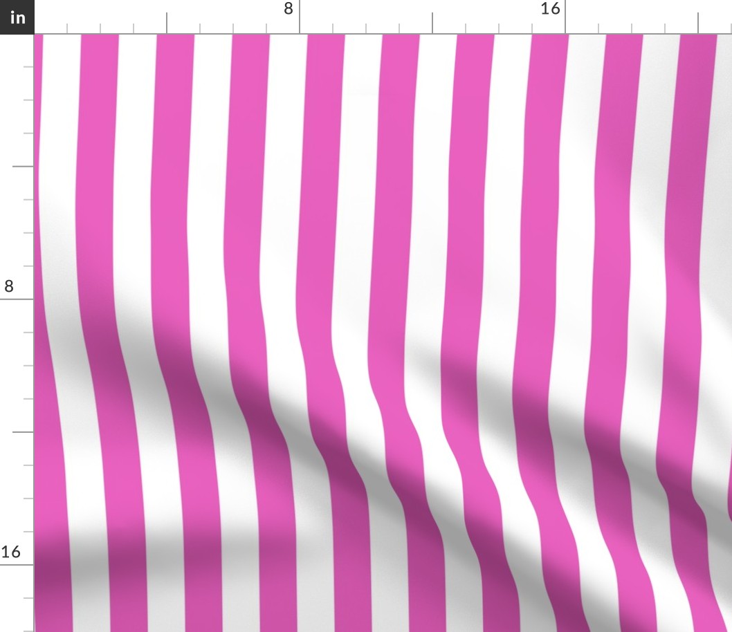 Stripes - Vertical - 1 inch (2.54cm) - Light Pink (#E95FBE) & White (#FFFFFF)