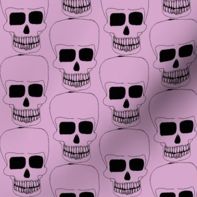 small skulls on pink