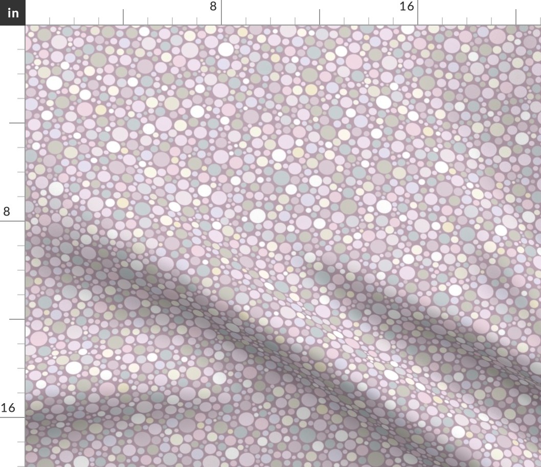 large ishihara dots on deep lilac-mauve