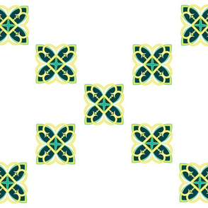 Asian Pattern Cross Teal