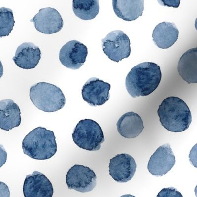 Watercolor Polka Dot in Blue