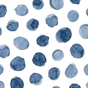 Watercolor Polka Dot in Blue
