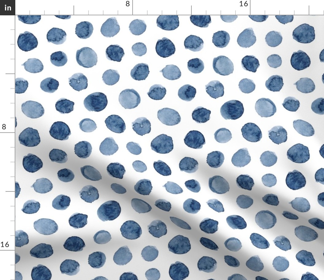 Watercolor Polka Dot in Blue