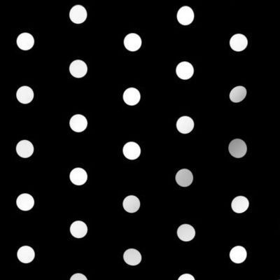 Polk Dots - 0.5 inch (1.27 cm) - White on Black