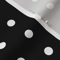 Polk Dots - 0.5 inch (1.27 cm) - White on Black