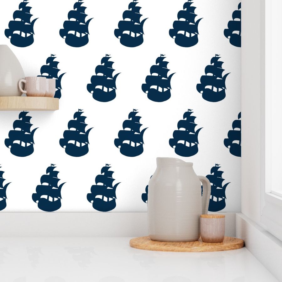 Pirate Ship navy/white