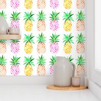 Mixed watercolour pineapples - smaller scale