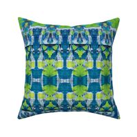 "Blue Green & Chartreuse Zen Pattern"