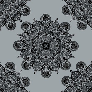 fortune mandala bluish gray #9da5a8 