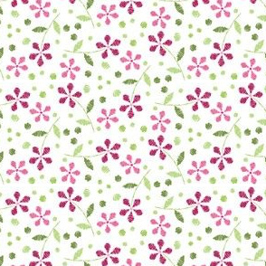 Crayon Flowers Hex Pink Green