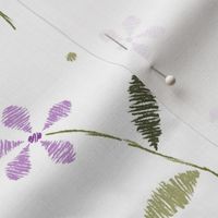 Crayon Flowers Purple Olive