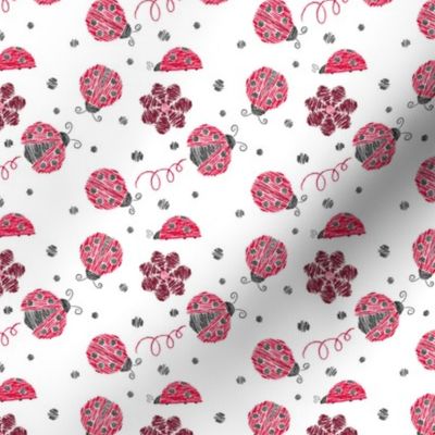 Crayon Lady Bugs Small Red Grey