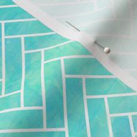 Seamless Watercolor Herringbone Tile aqua