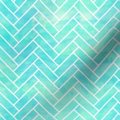 Seamless Watercolor Herringbone Tile aqua