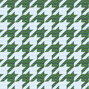 Bargello Houndstooth Blue Green