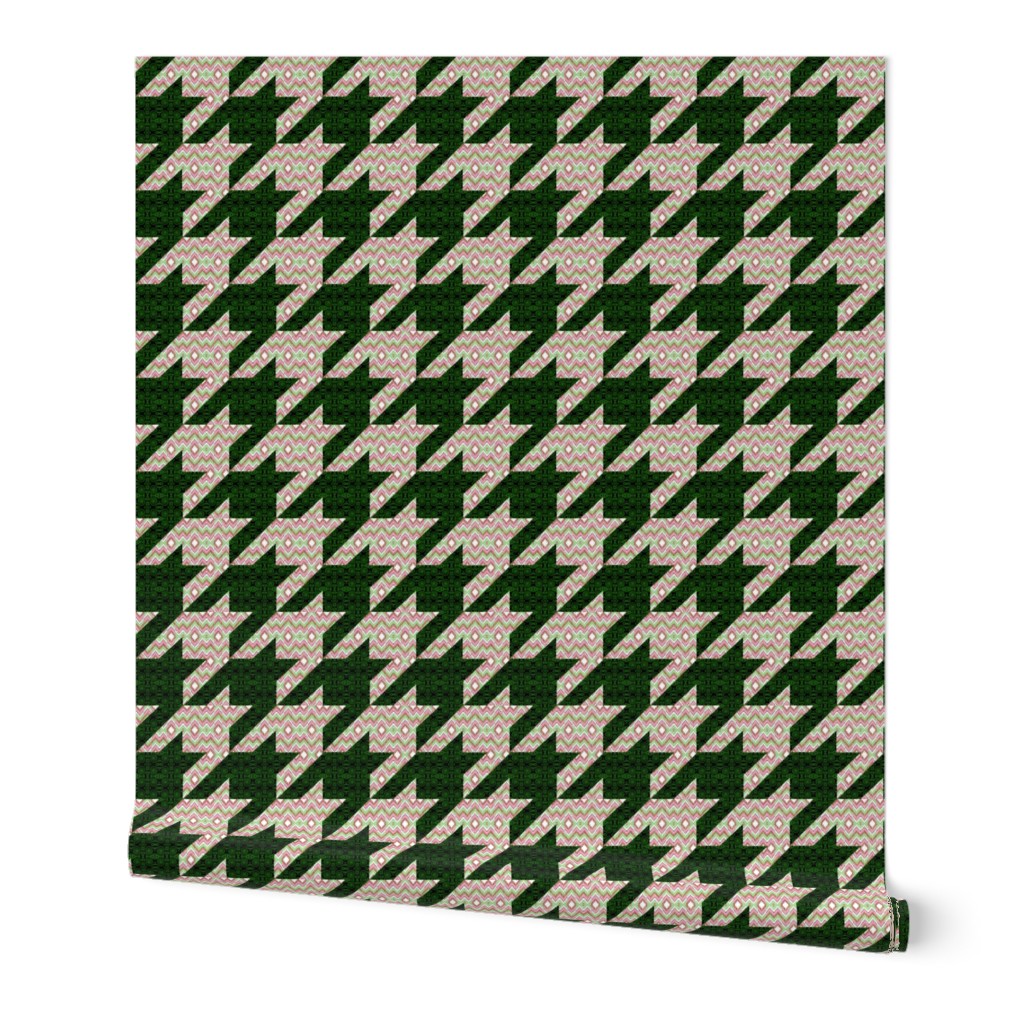 Bargello Houndstooth Pink Christmas