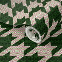 Bargello Houndstooth Pink Christmas