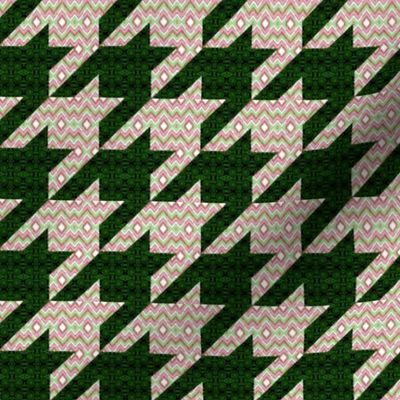 Bargello Houndstooth Pink Christmas