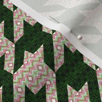 Bargello Houndstooth Pink Christmas