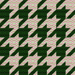 Bargello Houndstooth Pink Christmas