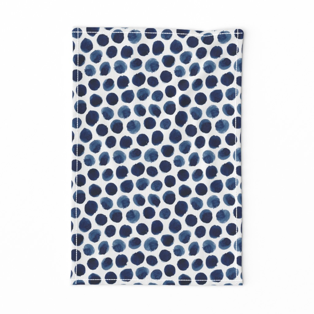 Watercolor Polka Dot in Indigo