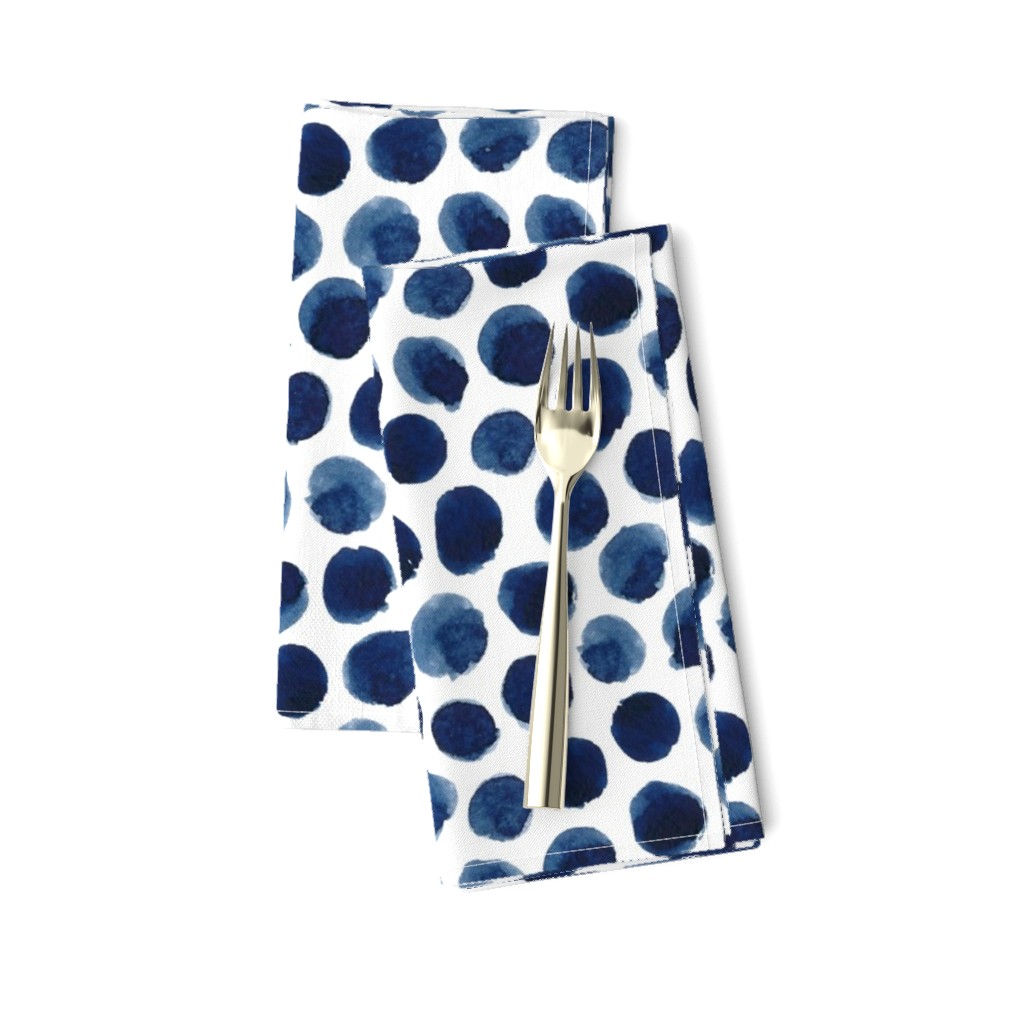 Watercolor Polka Dot in Indigo