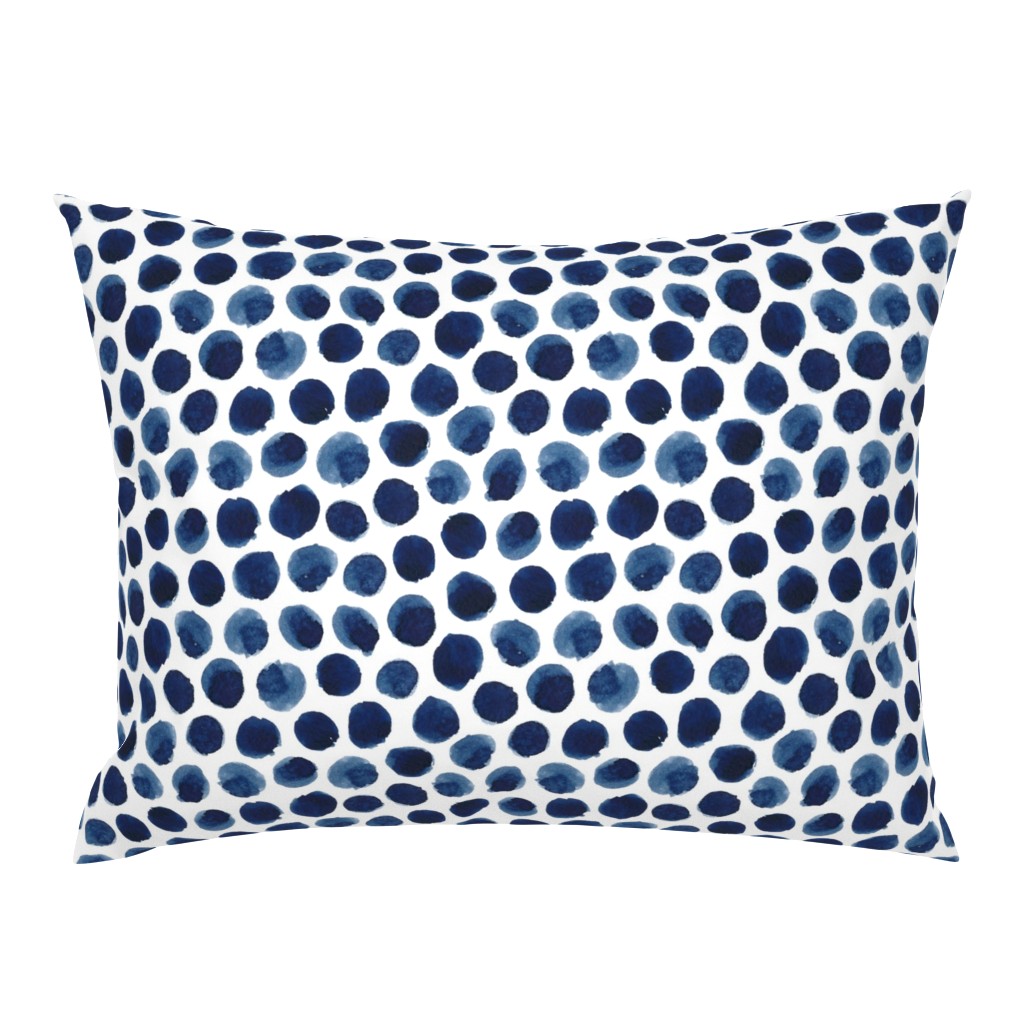 Watercolor Polka Dot in Indigo