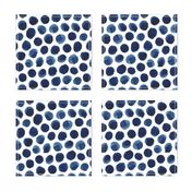 Watercolor Polka Dot in Indigo