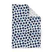 Watercolor Polka Dot in Indigo