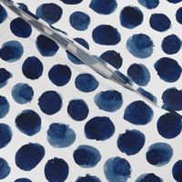 Watercolor Polka Dot in Indigo